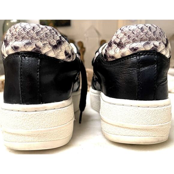 NEW ASH Fool STAR Snake Print Trimmed black Leather Platform Sneakers Size EU 38 - Picture 9 of 14